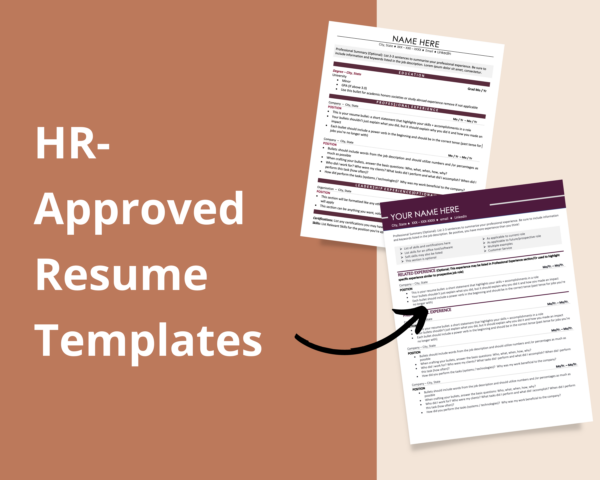 HR Approved Resume Templates by The Colors of Her Success